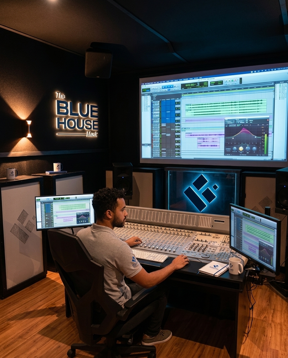 Premium Bluehouse studio and label environment