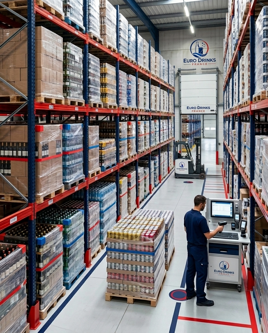 Organized beverage warehouse coordination for wholesale orders