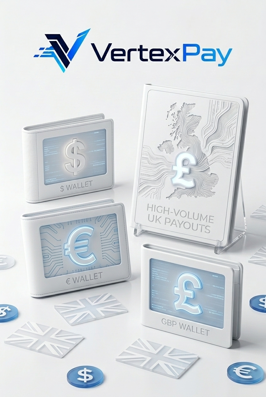 Premium VertexPay multi-currency account suite visual on modern devices